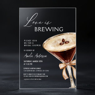 Invitations En Acrylique L'amour est en train de préparer un Espresso Marti