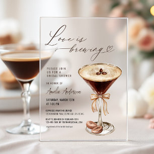 Invitations En Acrylique L'amour est en train de préparer un Espresso Marti