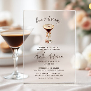 Invitations En Acrylique L'amour est en train de préparer un Espresso Marti