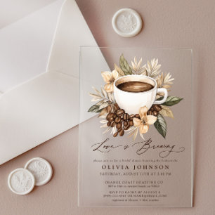 Invitations En Acrylique L'amour floral est brasser la Fête des mariées