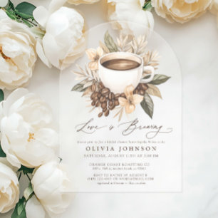 Invitations En Acrylique L'Amour Floral se Prépare pour la Baby Shower de M