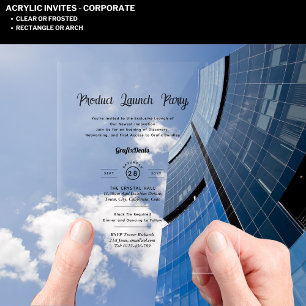 Invitations En Acrylique Lancement de Produit Clair en Acrylique pour Événe