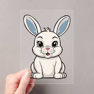Invitations En Acrylique Lapin Blanc