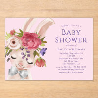 Lapin Floral Aquarelle Rabbit Baby shower mignon