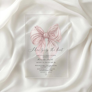 Invitations En Acrylique L'Arc Rose Elle Attache Le Nœud Réception de Maria