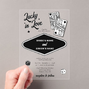 Invitations En Acrylique Las Vegas Destination Casino Lucky in Love Mariage
