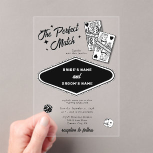 Invitations En Acrylique Las Vegas Destination Parfait Match Mariage Noir