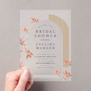 Invitations En Acrylique L'automne Boho Vibe Arch quitte la nuptiale