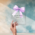 Invitations En Acrylique Lavande crème arc clair Sweet 16<br><div class="desc">Un arrière - plan clair et transparent,  décoré d'une grande lavande,  violet,  violet,  violet,  pourpre. Personnalisez et ajoutez un nom et des détails du parti.</div>