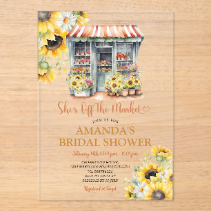 Invitations En Acrylique Lavande Elle Est Hors Du Marché Baby Shower