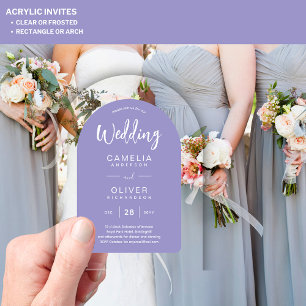 Invitations En Acrylique Lavender Lilac Zazzle mariage acrylique invite