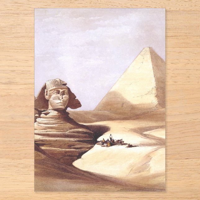 Invitations En Acrylique Le Grand Sphinx, Pyramides de Gizeh (Recto)