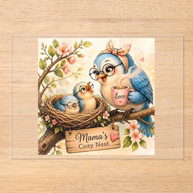 Invitations En Acrylique Le nid douillet de maman  (Recto)
