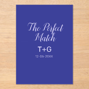 Invitations En Acrylique Le parfait match bleu royal luxe ajout couple nom