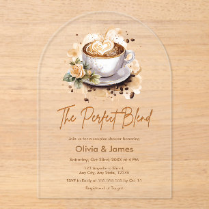 Invitations En Acrylique Le Parfait Mélange Café Mariage Couples Douche