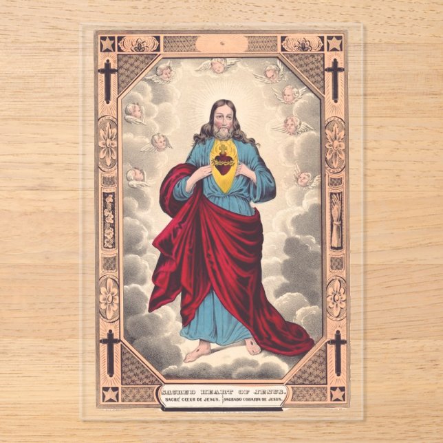 Invitations En Acrylique Le Sacré-Cœur de Jésus (Recto)