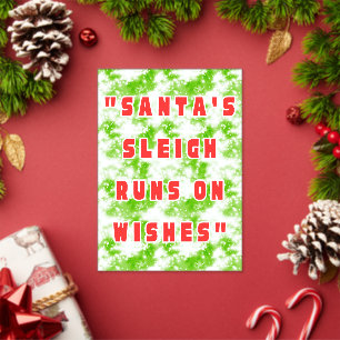 Invitations En Acrylique Le traîneau du Père Noël fonctionne avec des vœux