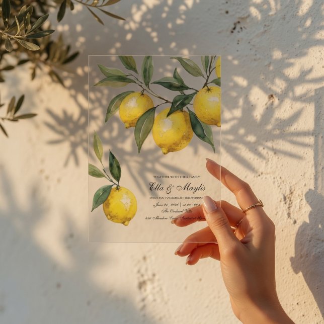 Invitations En Acrylique Lemon Acrylic Wedding (Créateur téléchargé)