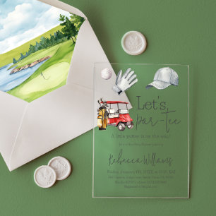 Invitations En Acrylique Let's Par Tee Golf Baby shower Sport Theme Party