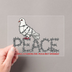 Invitations En Acrylique Liberté et paix
