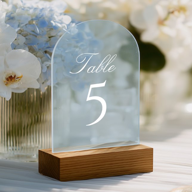 Invitations En Acrylique Light Blue Acrylic Wedding Table Number (Créateur téléchargé)