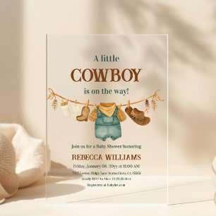 Invitations En Acrylique Ligne de vêtements western à motif vache cow-boy S