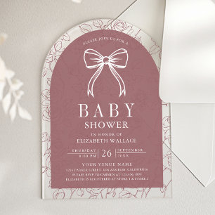 Invitations En Acrylique Ligne Rose Poussiéreuse Coquette Arc-en-ciel Baby
