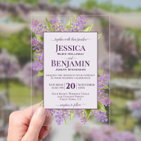 Lilas Aquarelle Rustique Mariage Texte Élégant