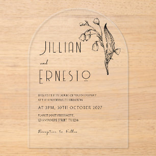 Invitations En Acrylique Lily de Valley    Aucune couleur enlevée Illus per