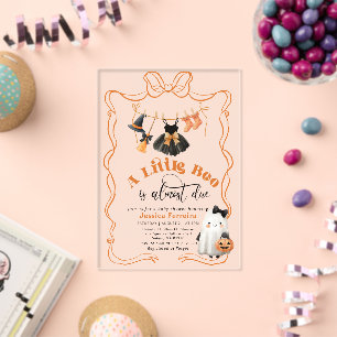 Invitations En Acrylique Little Boo est prévue Corde à linge Baby shower