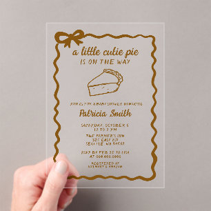 Invitations En Acrylique Little Cutie Pie dessiner à la main doodle Baby sh