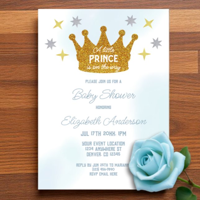 Invitations En Acrylique Little Prince Boy Baby Shower (Créateur téléchargé)