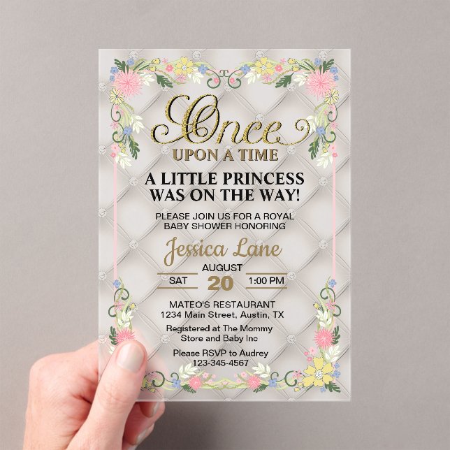 Invitations En Acrylique Little Princess Is On The Way Girl Baby Shower (In situ (ordinateur de poche))