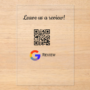 Invitations En Acrylique logo de l'entreprise de révision Google Scan QR re