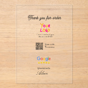Invitations En Acrylique logo de site web d'entreprise de critique Google s