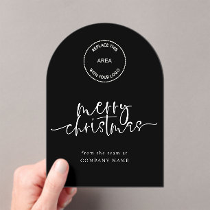 Invitations En Acrylique Logo Joyeux Noël Noir Acrylique Salut