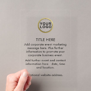 Invitations En Acrylique Logo Marketing d'événement commercial d'entreprise