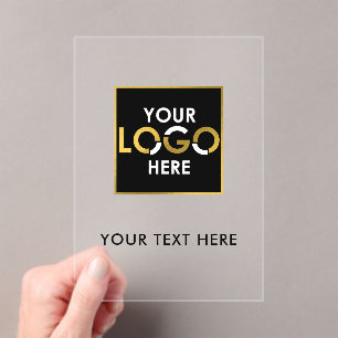 Invitations En Acrylique Logo Or Affaires Moderne Minimaliste Marque