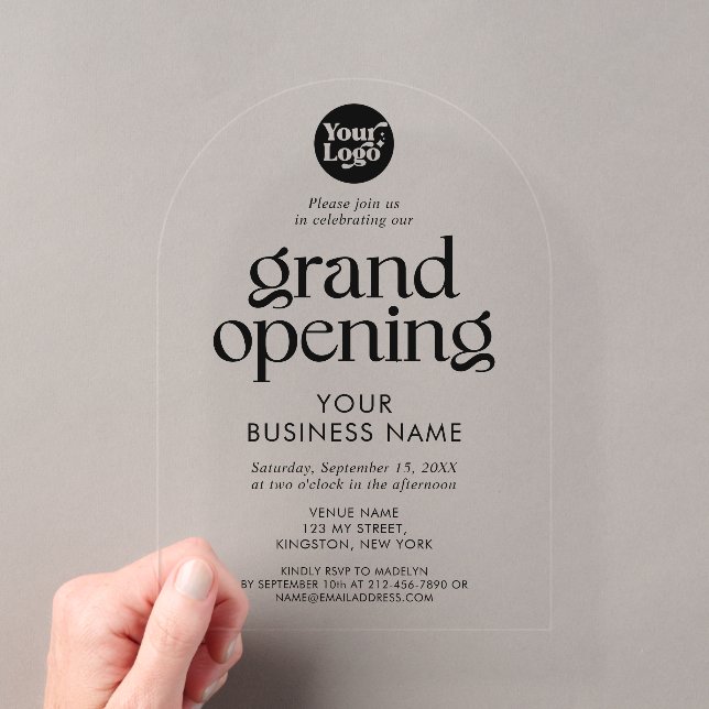 Invitations En Acrylique Logo transparent d'ouverture solennelle de l'entre (In situ (ordinateur de poche))