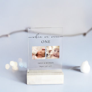 Invitations En Acrylique Lorsque Nous Étions Mariage Âge Numéro de la table