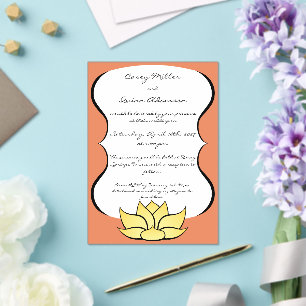 Invitations En Acrylique Lotus Exquis sous l'Acrylique Baiser de Soleil pou