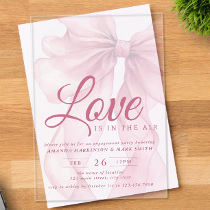 Invitations En Acrylique Love Is In The Air Arc Mauve Fête de Fiançailles