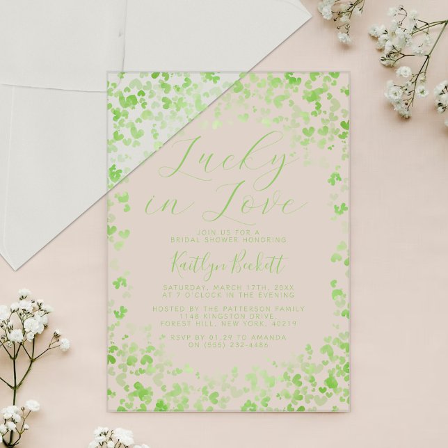 Invitations En Acrylique Lucky In Love Fête des mariées de la Saint Patrick (Créateur téléchargé)