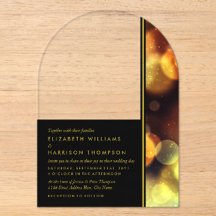 Invitations En Acrylique Lumières Bokeh Crépuscule Mariage