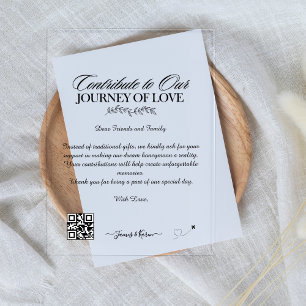 Invitations En Acrylique Lune de miel Souhaite Registre Qr Code Mariage Cad
