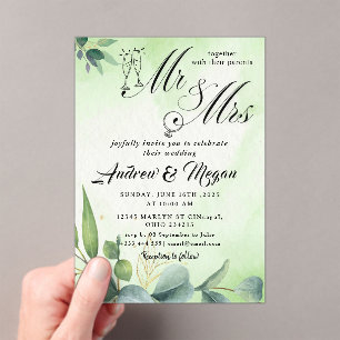 Invitations En Acrylique M. et mme Mariage