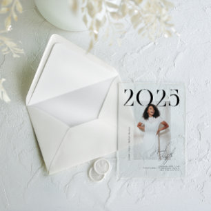 Invitations En Acrylique Magazine moderne et élégant   Graduation Photo Par