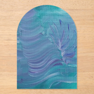 Invitations En Acrylique Magie sous-marine, Art abstrait coloré unique