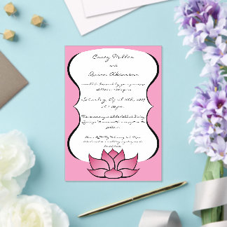 Invitations En Acrylique Magnifique Lotus en Acrylique Rose pour Mariage