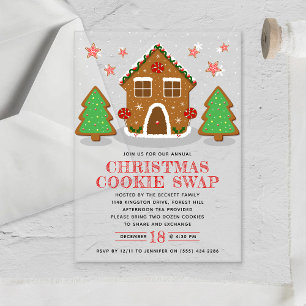 Invitations En Acrylique Maison en pain d'épice échange de cookies fête de
